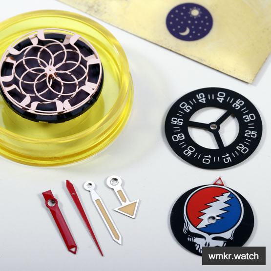 mechanical watch hands and discs